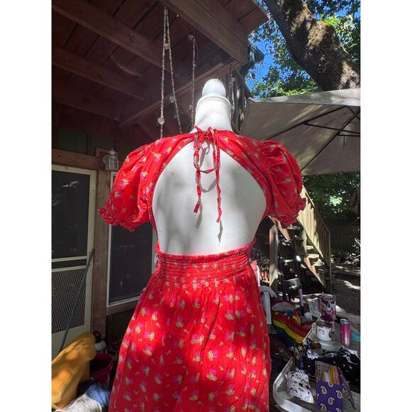 Urban Outfitters Women's Off the Shoulder, Open Back Slit front Maxi Dress New - Picture 5 of 12